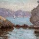 The cornice, marine in oil on wood, early 20th century.