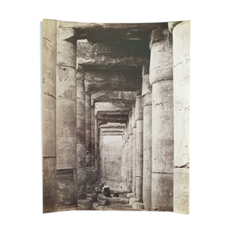 Photographie, tirage albuminé - Abidos, temple de Séthi 1er, Pascal Sébah (1823-1886)