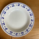 Vintage deep plates with blue cherry decor