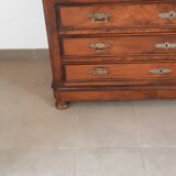 1900 chest of drawers with canted sides, walnut and period walnut veneer, restored