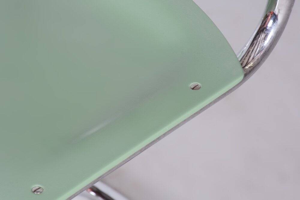 Bauhaus Writing Desk and Chair in Chrome-Plated Steel from Thonet, Czechia, 1930s, Set of 2