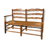 Radassier or wooden bench sitting mulched