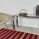 Seventies console structure chrome white marble top