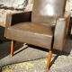 Vintage Scandinavian olive green armchairs