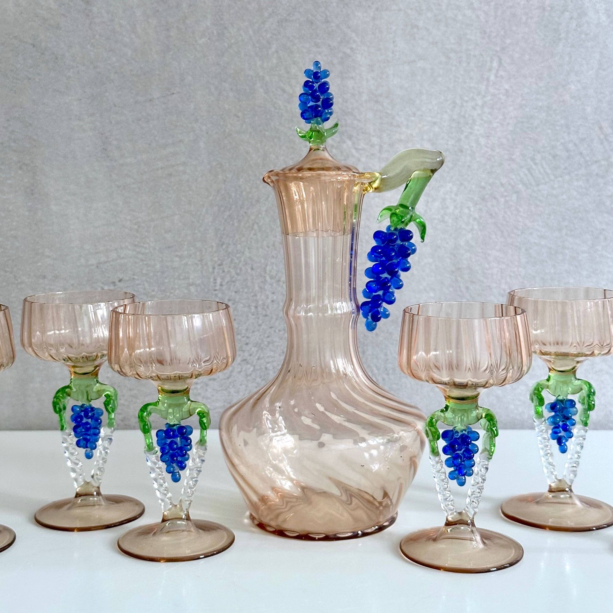 Art Deco Glass Set by Bimini – Designed by Fritz Lampl, 1920s