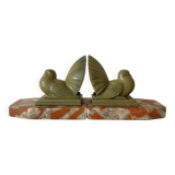 Paire de serre-livres Art déco pigeons