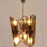 Design chandelier in smoked glass 6 lights