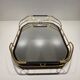 60s serving dish mirror and gold metal
