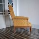 Armchair studded velvet damask vintage English