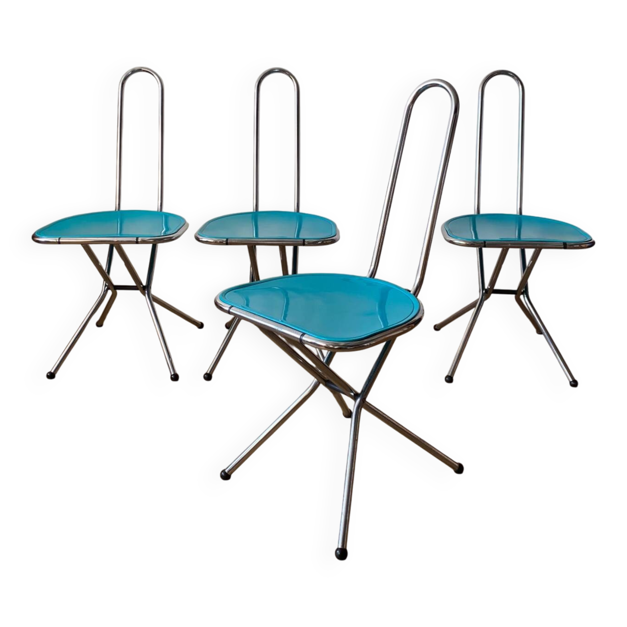 Niels Gammelgaard Chrome Folding Chairs for Ikea 1980´s