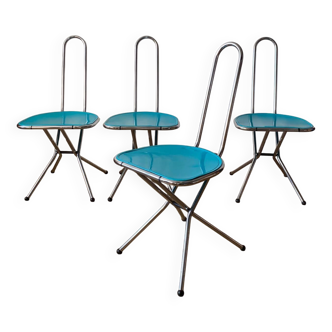 Niels Gammelgaard Chrome Folding Chairs for Ikea 1980´s