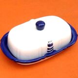 Ceramic butter dish with Maritime Lighthouse decor