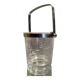 Cut crystal ice bucket with plant decoration and stainless steel frame