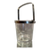 Cut crystal ice bucket with plant decoration and stainless steel frame