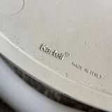 White molded plastic Kartell stool with metal legs — Anna Castelli Ferrieri, 1970s