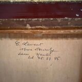 Watercolor on paper by Christiane Laurent still life 20th century golden frame