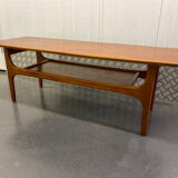 Teak coffee table with under top circa 1960