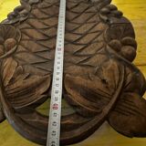 Basket or Pocket Emptying from the 1950s in Carved Wood signed A. Bouchez