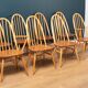 Vintage ercol elm model 445 grand plan dining table & 8 chairs including two carvers