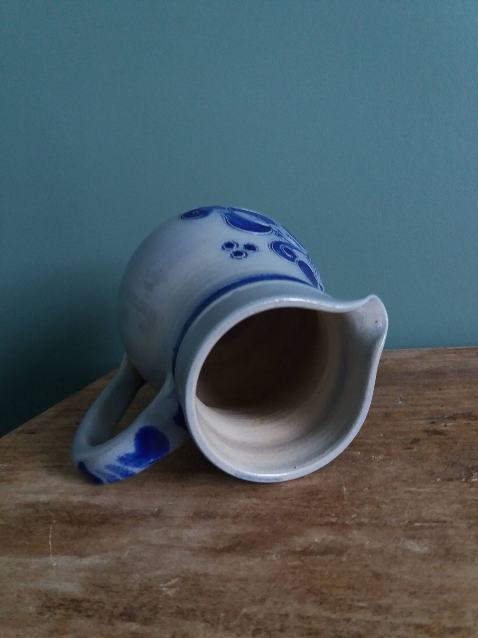 Alsace stoneware pitcher signed Remmy fils Betschdorf