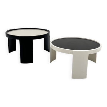 Lot de 2 large tables gigognes réversibles par G. Frattini pour Cassina, 70