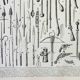 Old engraving 1898, Ancient weapons, sword, pistol, knife • Lithograph, Original plate