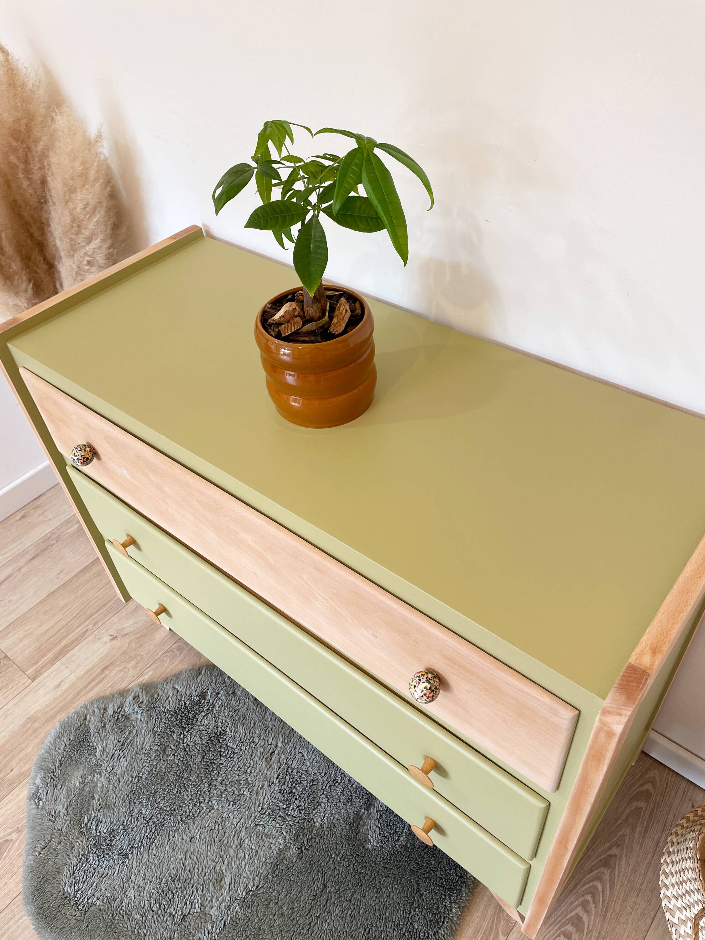 1960s commode with tapered legs.