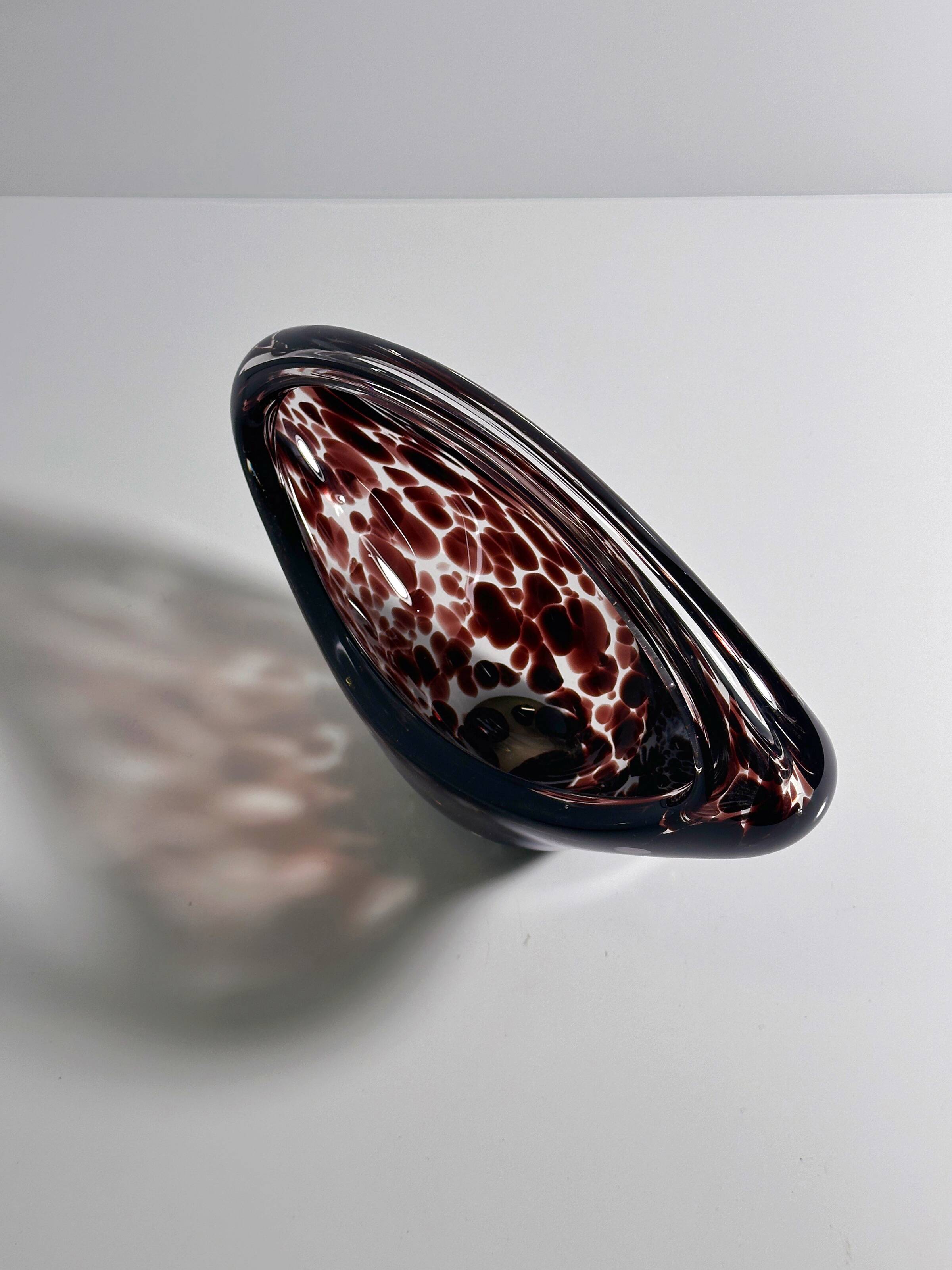 Murano Tortoise Glass Handle Bowl - 1970s