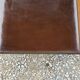 Vintage double wooden side table with copper base from the 50s