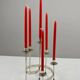 Pair of White Metal “Spiral” Candle holders by Gunnar Ander for Ystad-Metall, Sweden, 1960s