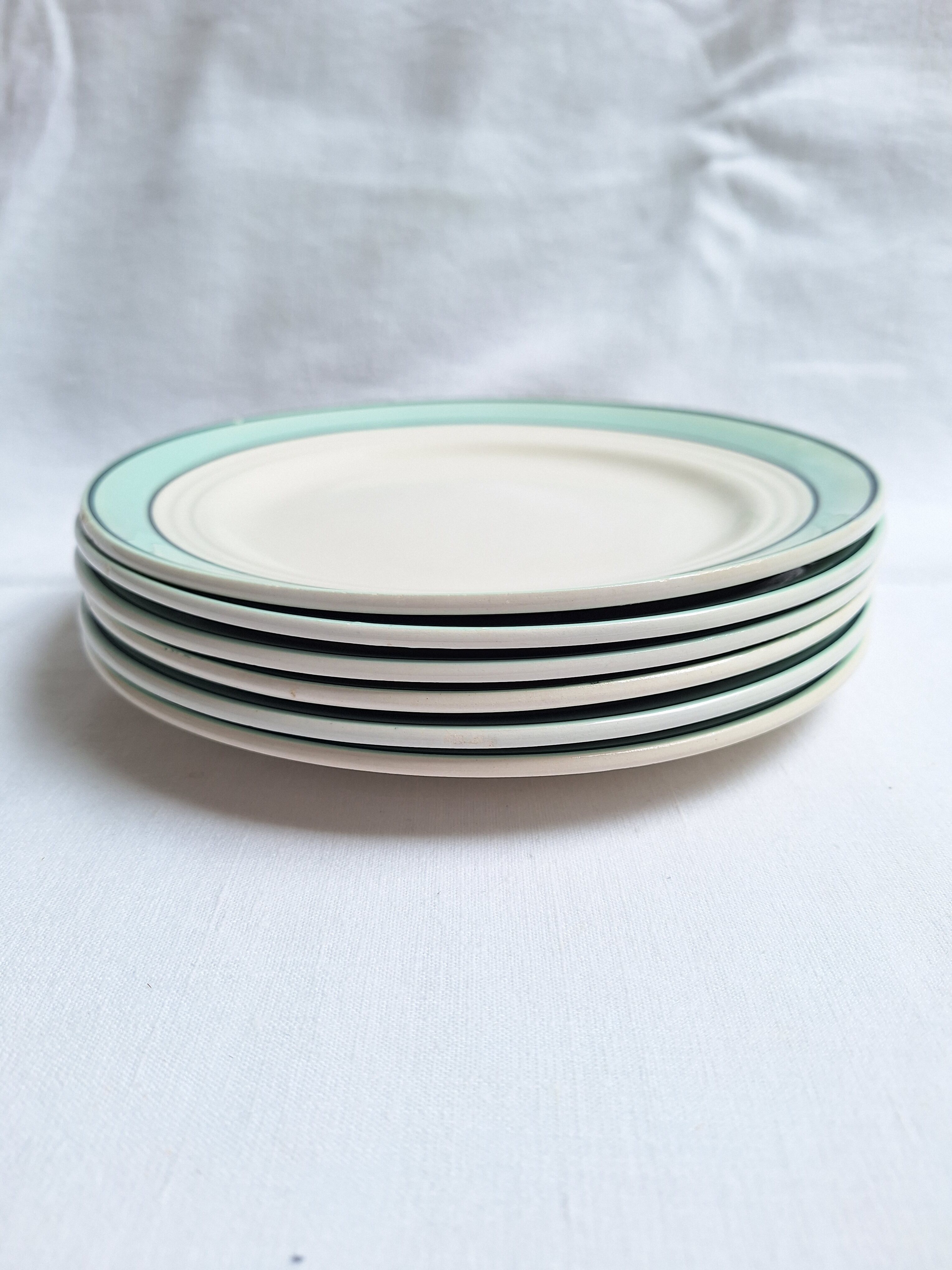 Assiettes plates Céranord - Modèle Amanda vert