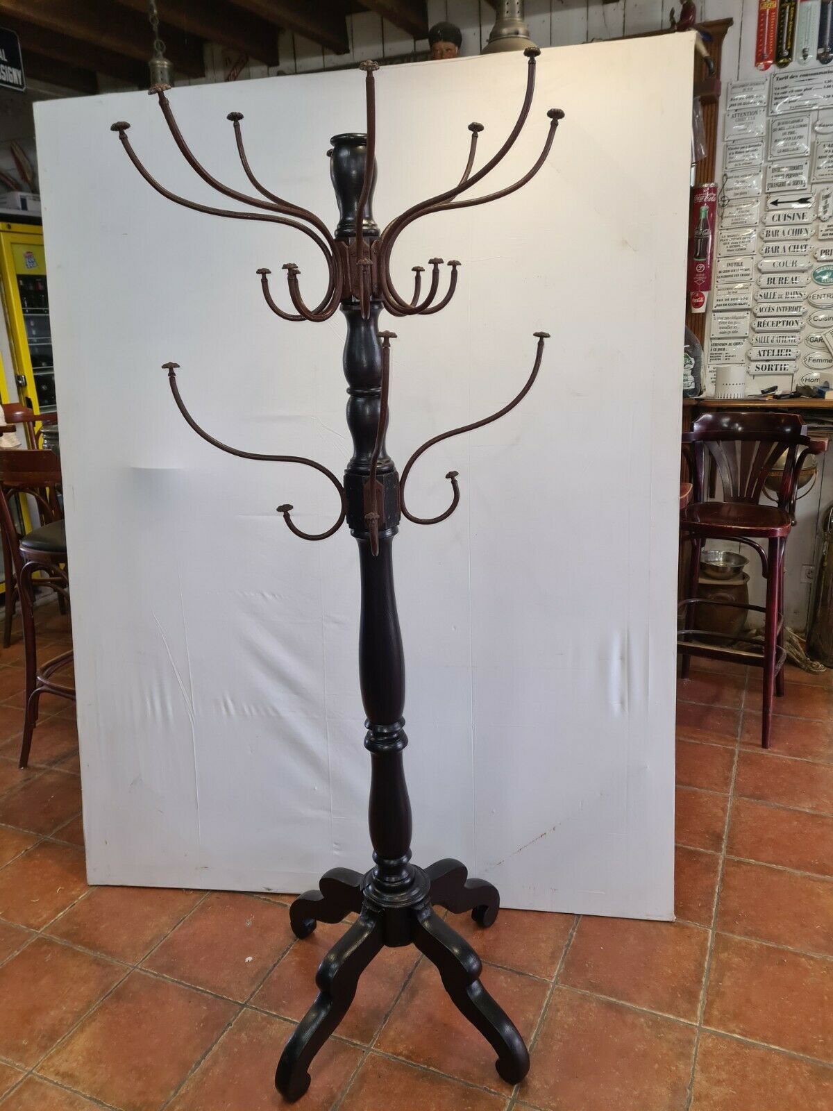 Wooden parrot coat rack