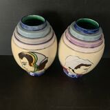 Pair of Annecy ceramic vases
