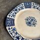 Round plate from Gien in blue ironstone, "Blue Ibis" service.