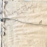 Nice vintage painting depicting a flight of wild geese in a landscape