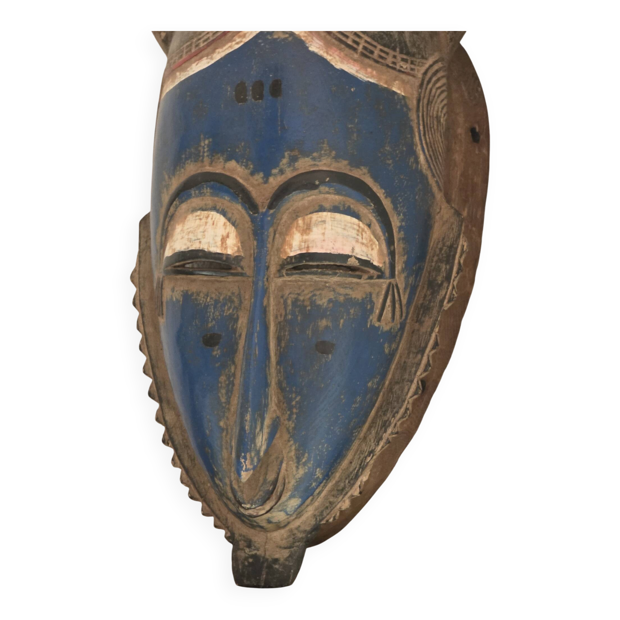 Baoulé African mask with 7 horns