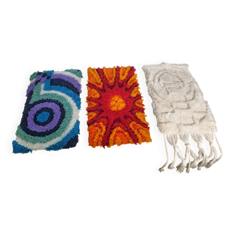 Space Age High-Pile Wall Hangings, Set of 3, 1970s
