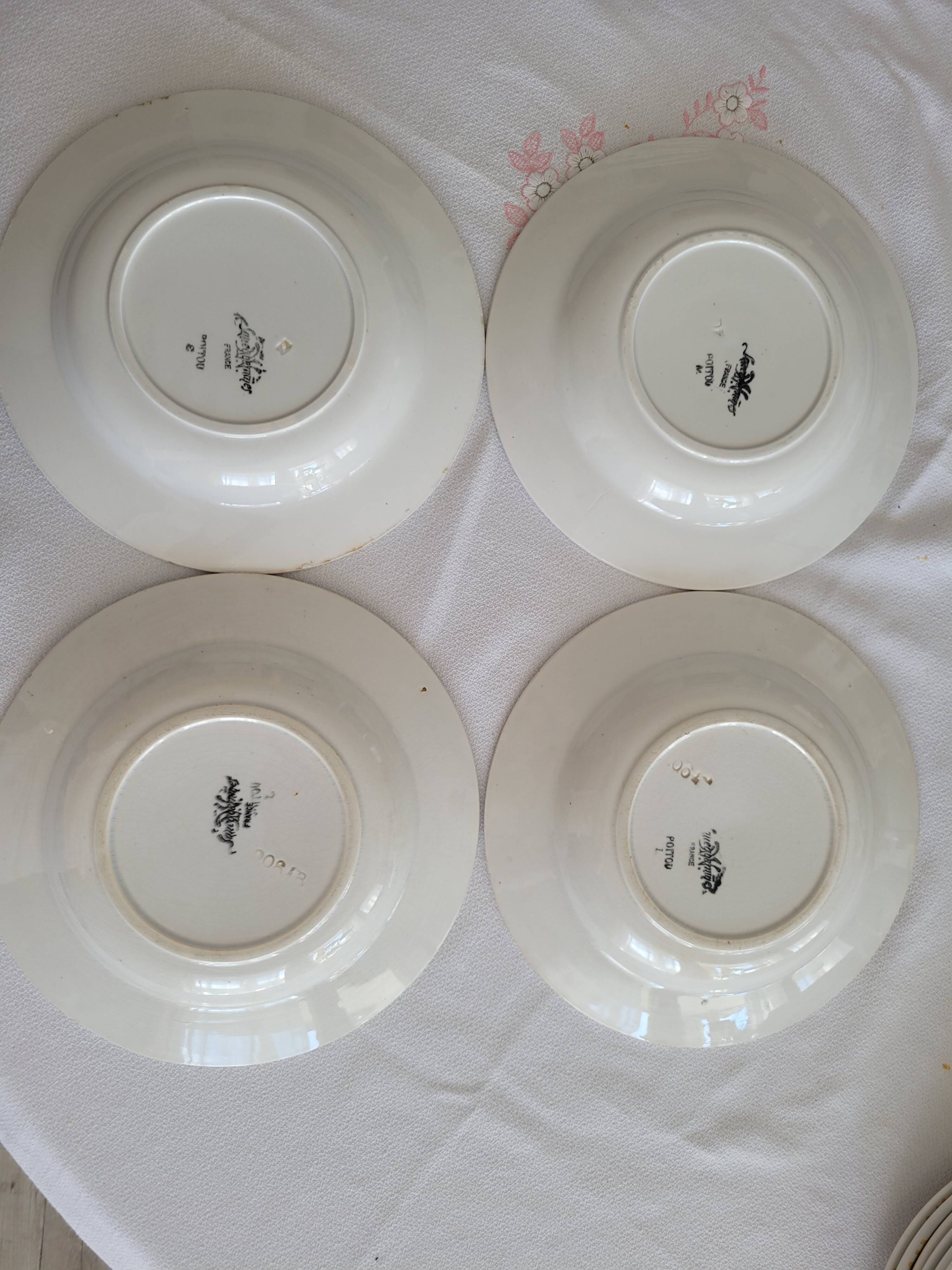 4 deep plates Poitou model from Sarreguemines