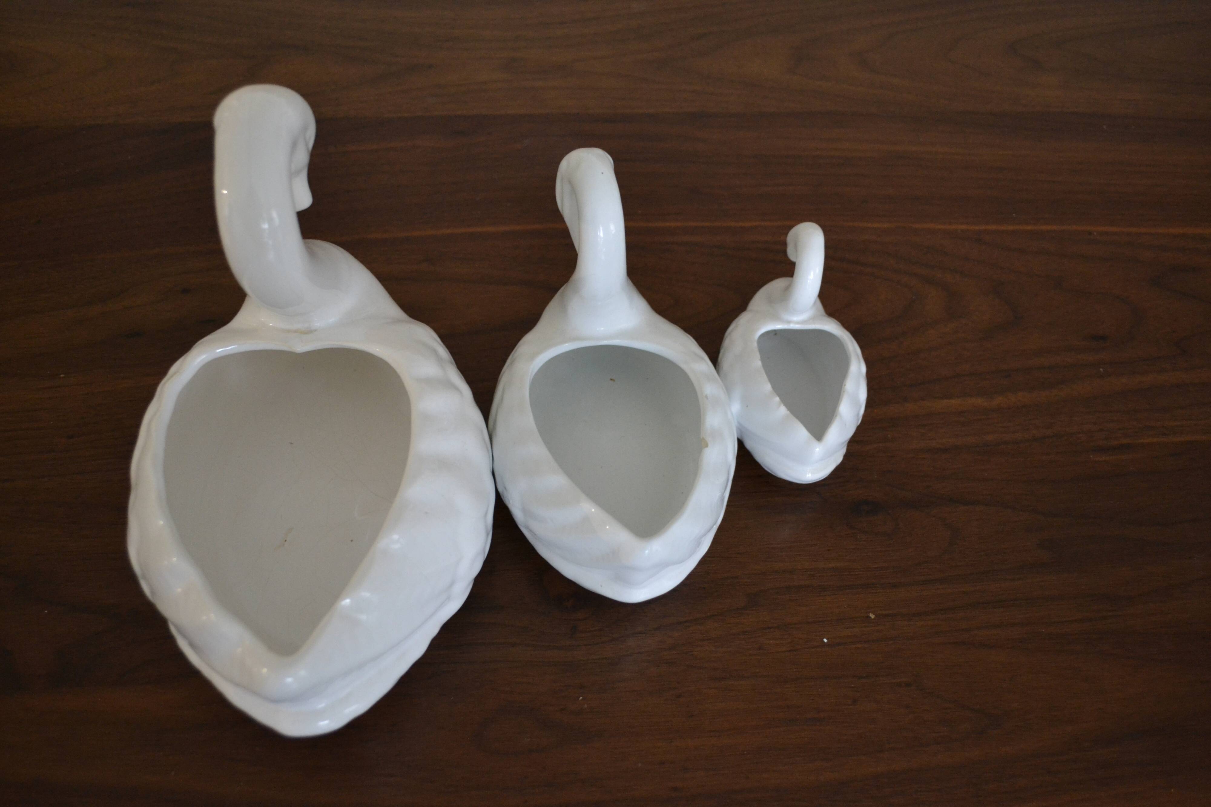 Lot de 3 cache-pots famille cygne
