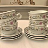 Tea set, six cups and six saucers