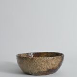 Textured Stoneware Bowl with Sculptural Handle, Handmade Studio Ceramic