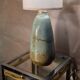 Glazed turquoise green ceramic lamp 48x20 1970