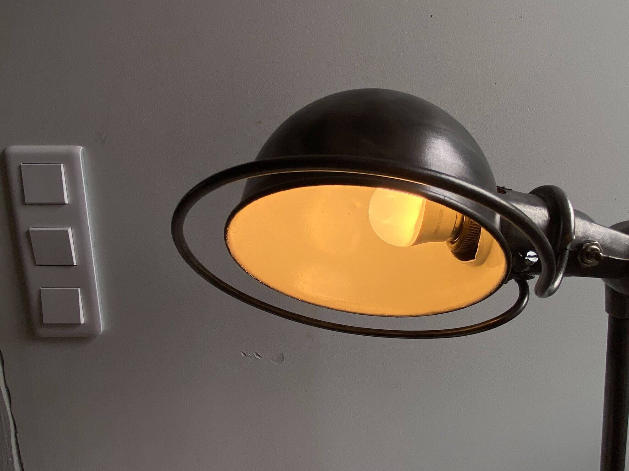Jieldé 5-arm floor lamp, 40cm, graphite, industrial style, Jean Louis Domecq, 1950s vintage