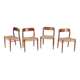 4x Niels O. Møller Dining Chair Model 75 in Teak, 1960s Denmark