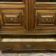 Gothic Renaissance library in solid walnut with columns around 1850