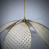 Suspension fleur 6 pétales en cannage