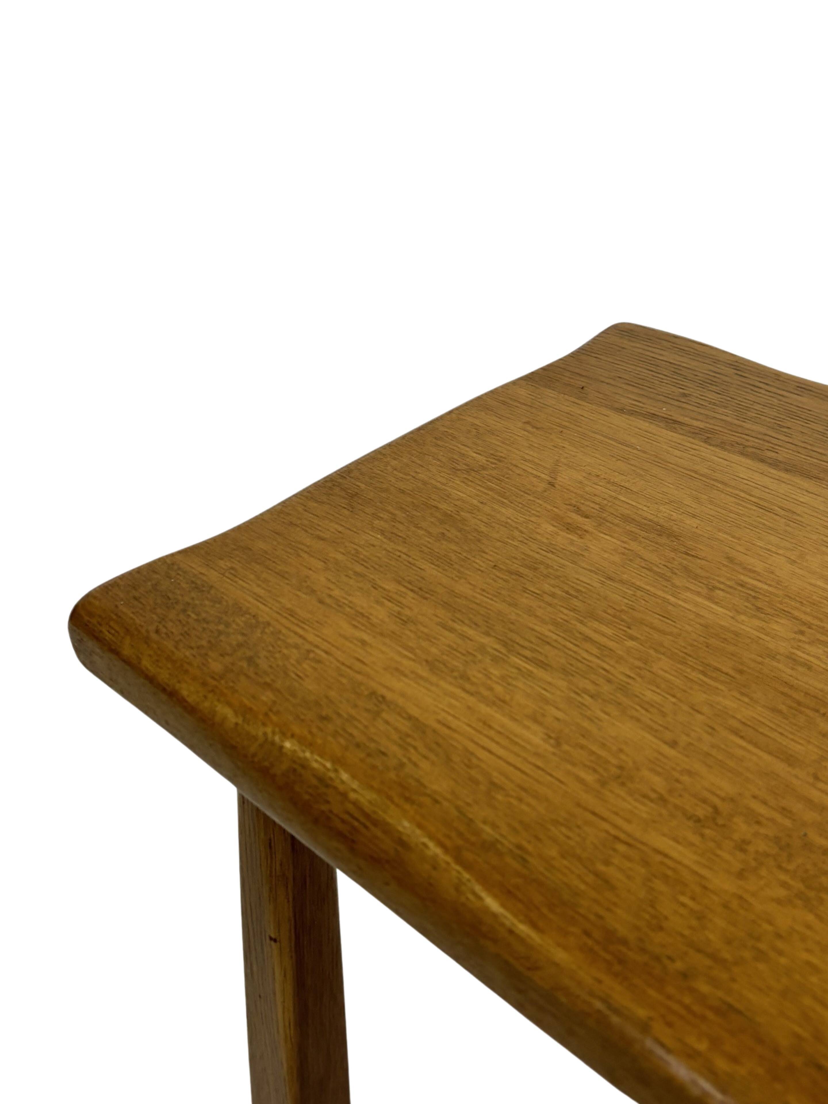 Vintage Set of 3 brutalist oak side or nesting tables 1970s