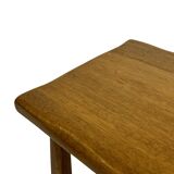 Vintage Set of 3 brutalist oak side or nesting tables 1970s