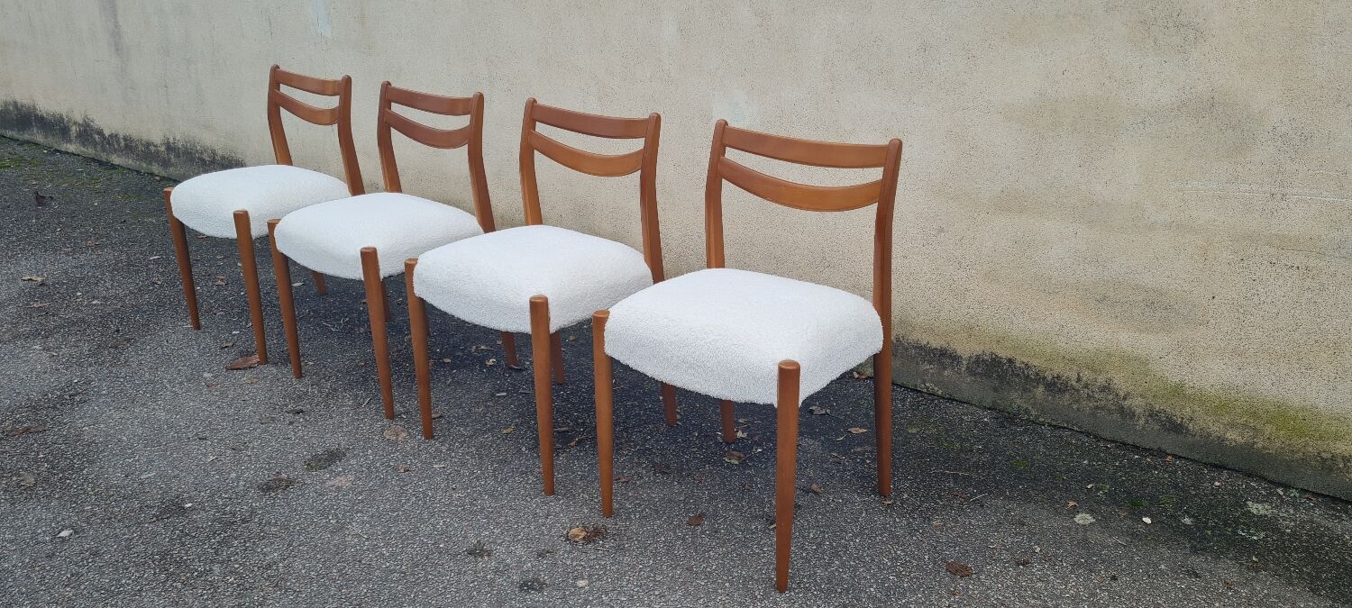Set of 4 Scandinavian teak chairs