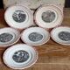 Six speaking dessert plates from Choisy-le-Roi